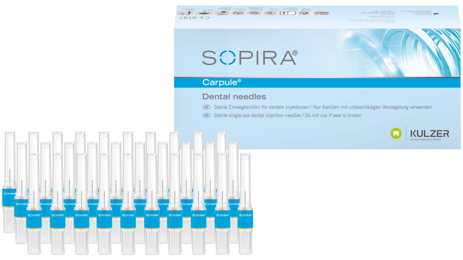 Aiguilles à usage unique SOPIRA® Carpule® pour l'anesthésie intraligamentaire 